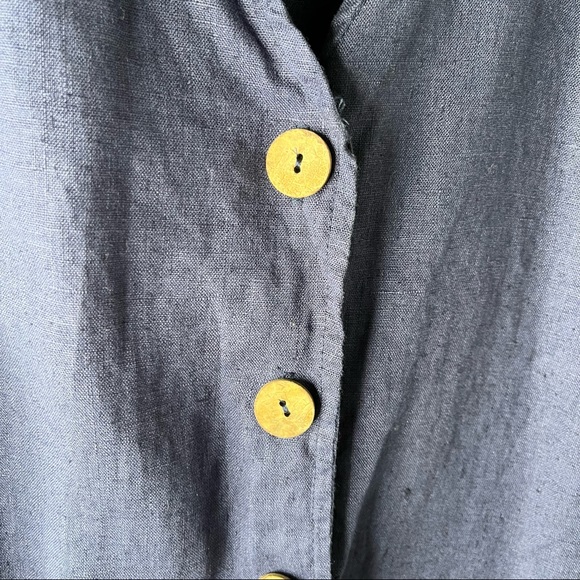 Just Clothes Vintage women’s tie back 100% linen button front top size 8 - Picture 6 of 6